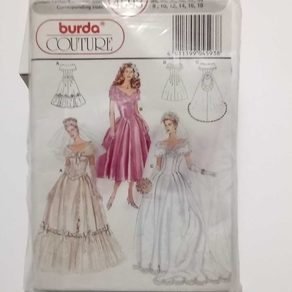 Burda Wedding Gown Sewing Pattern Burda 4593